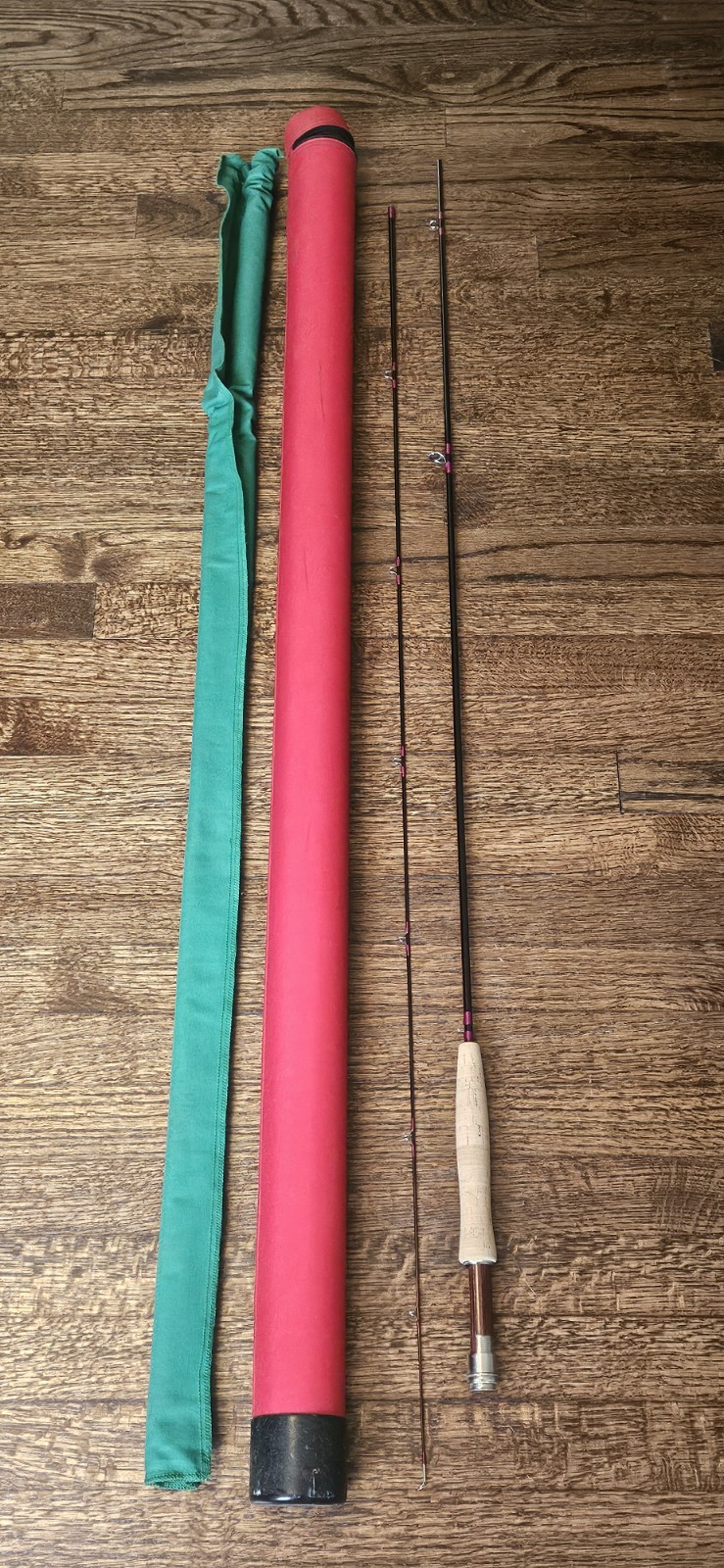 8 ft 3wt 2-Piece Fly Fishing Rod Graphite Cork Handle Mod Fast + Tube Sock