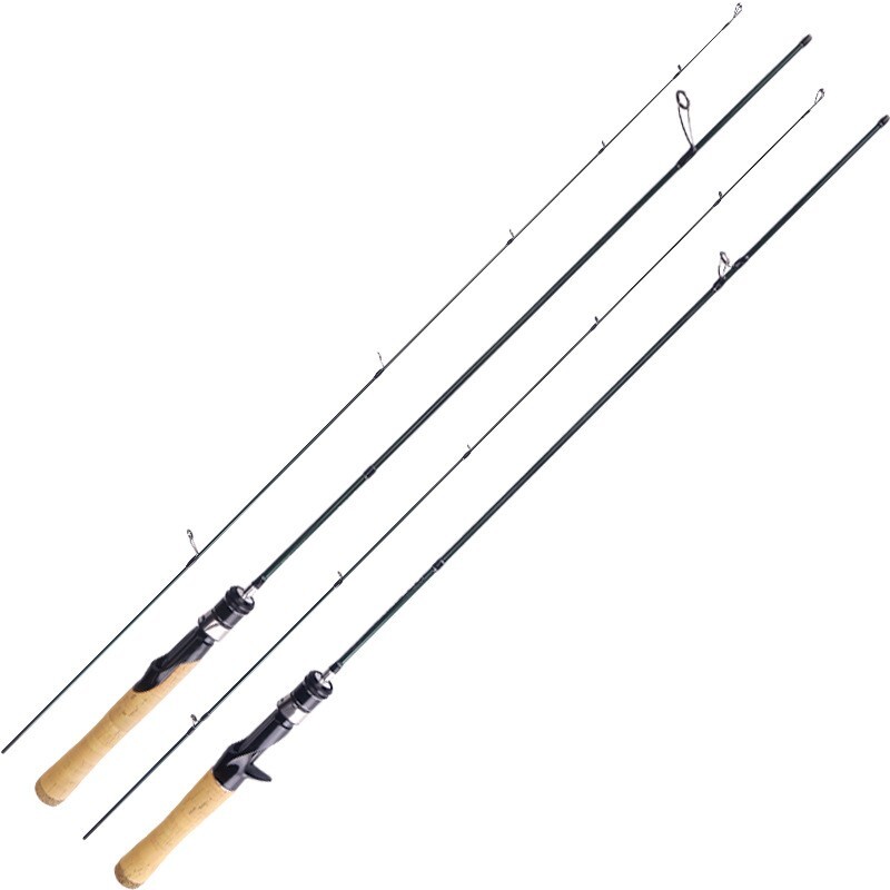 5.6ft Fishing Rod Travel Rod Spinning Casting Carbon Fiber Rod 2 Sections Pole