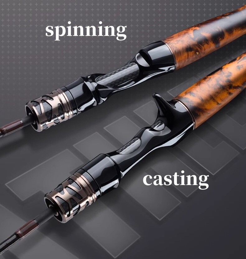 5.6ft 6ft Fishing Rod Carbon Fiber Ultra Light Rod Wood Handle Casting/Spinning