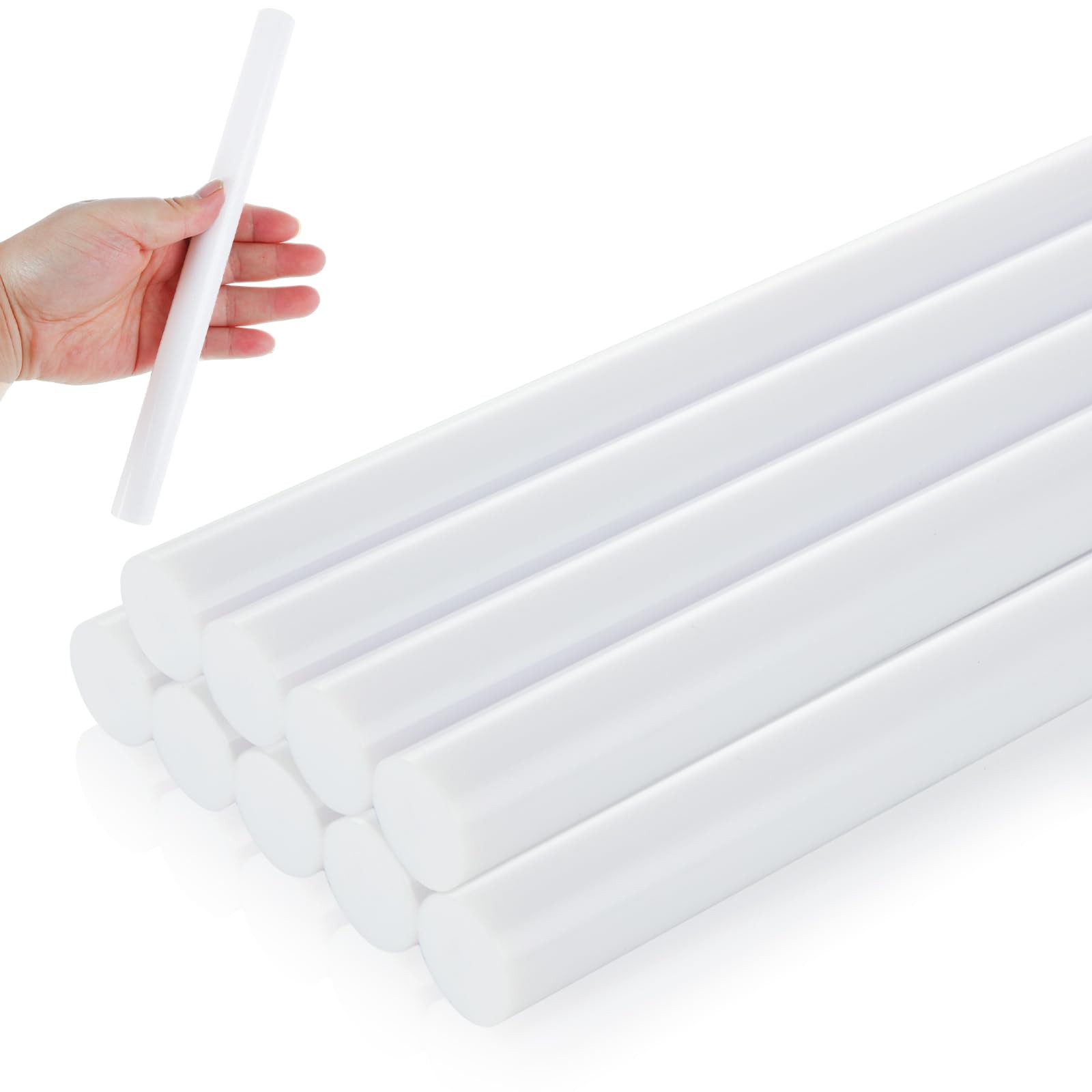 10 PCS White Acrylic Dowel Rods Round Plastic Sticks 3/4×10 Inch