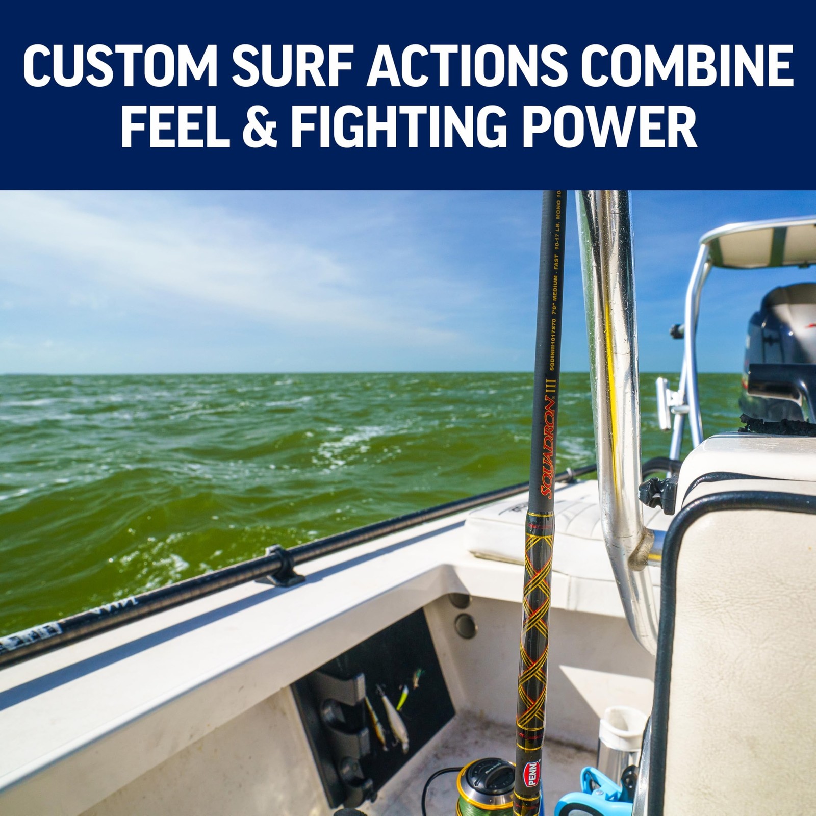 Penn Squadron IV Surf Spinning Rod Squadron III 8′ – Medium – 12-20lb – 2pc