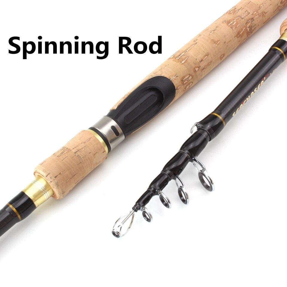 1.8m2.1m2.4mSpinning Fishing Rod M power Hard Telescopic Carbon Fiber new