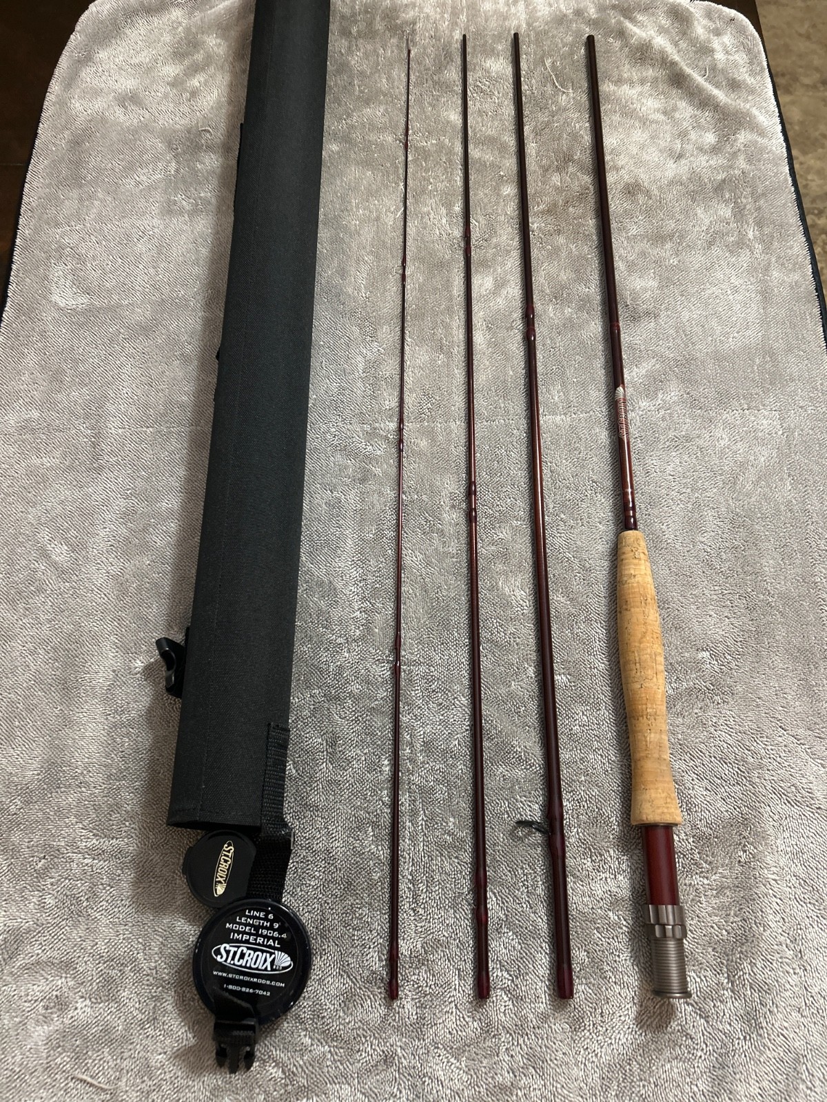 MINT St. Croix Imperial 9′ #6 weight 4 piece fly fishing rod