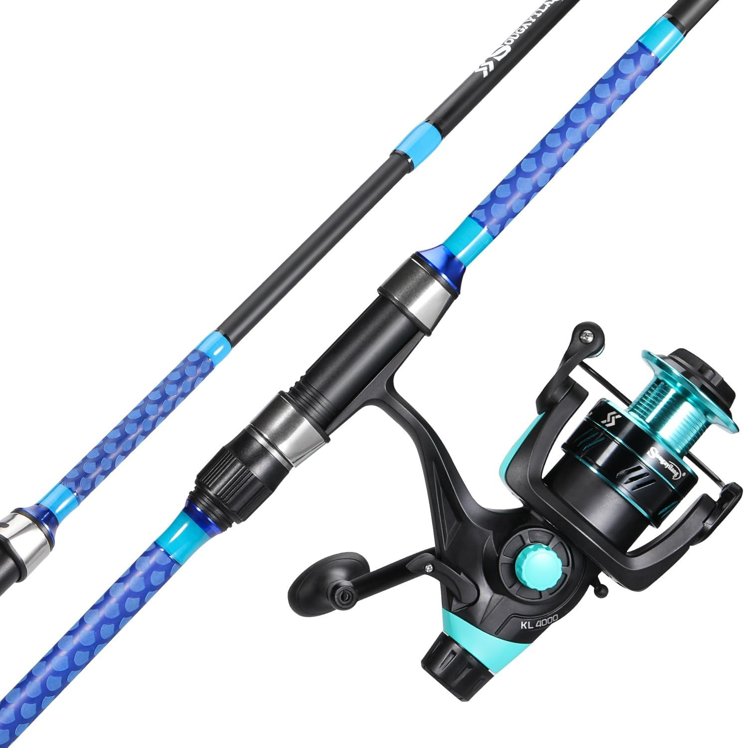 3 Piece Baitfeeder Combo Surf Fishing Rod Combo Medium/Heavy Travel Spinning Rod