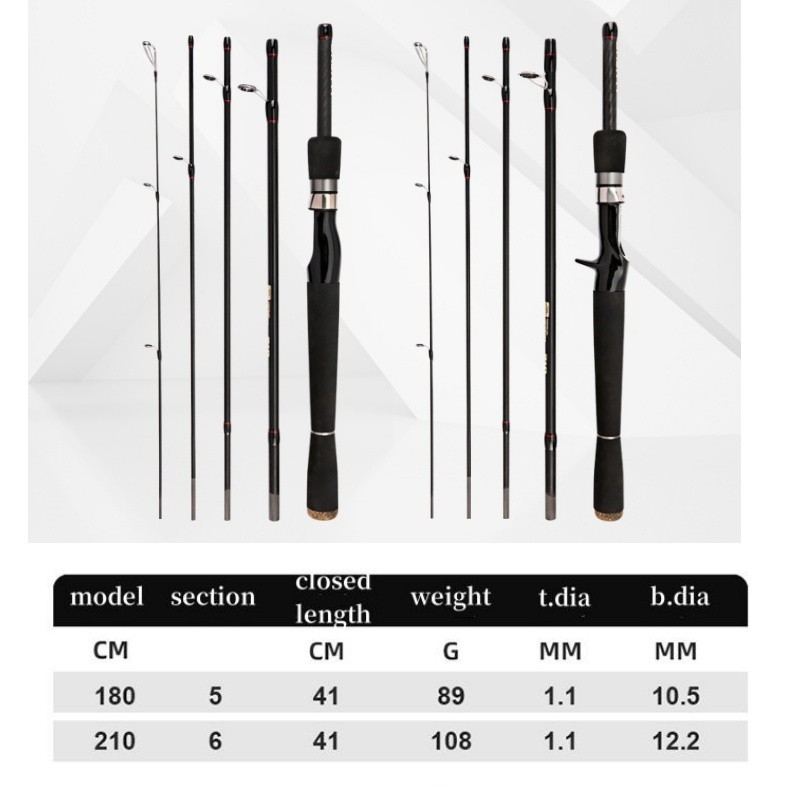 Portable Fishing Rods Ultra Light Carbon Fiber Spinning/casting Rod Carp Fast