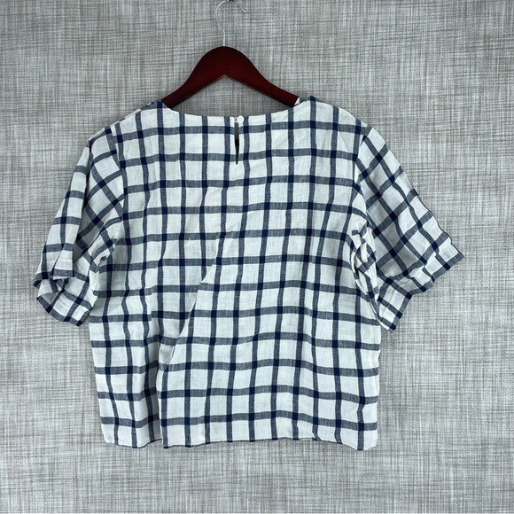 NWT Orvis XS Linen shirt short sleeve crop embroidered 3146
