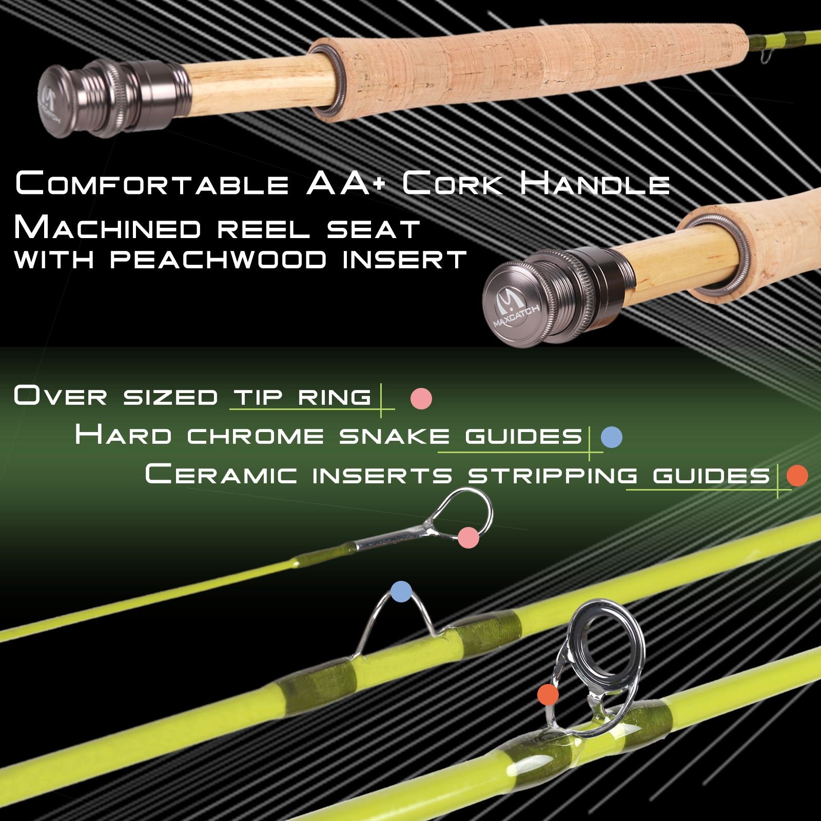 Maxcatch Ultra-Lite Fly Rod for Stream River Panfish/Trout Fishing 1/2/3 Weig…