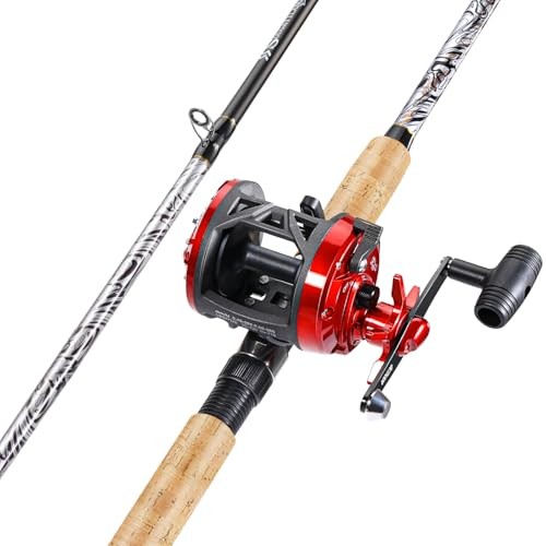 Fiberglass Fishing Rod Combo with Conventional Reel – Durable P-Cork Rod