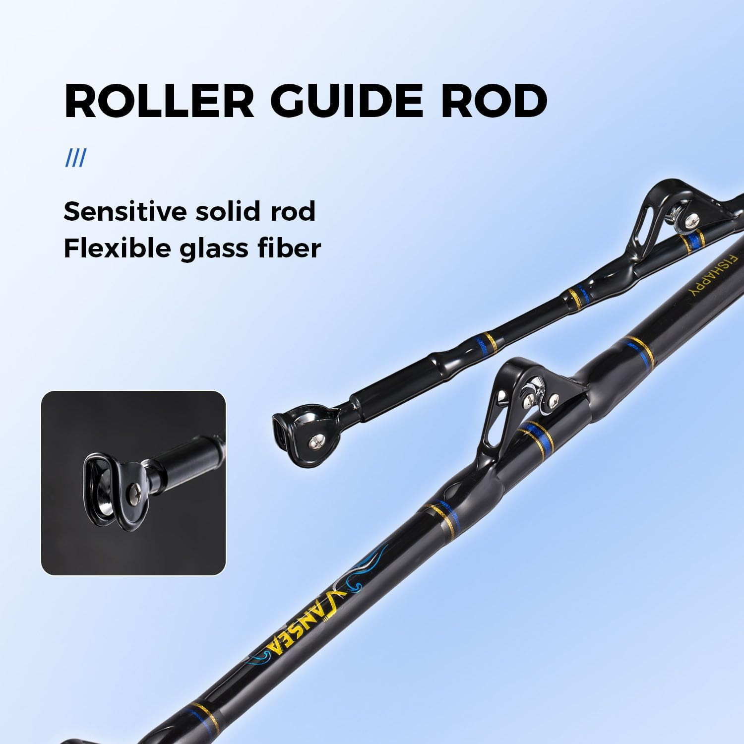 Trolling Rod Saltwater Offshore Heavy Roller Rod Bent Butt Trolling Rod Big Game