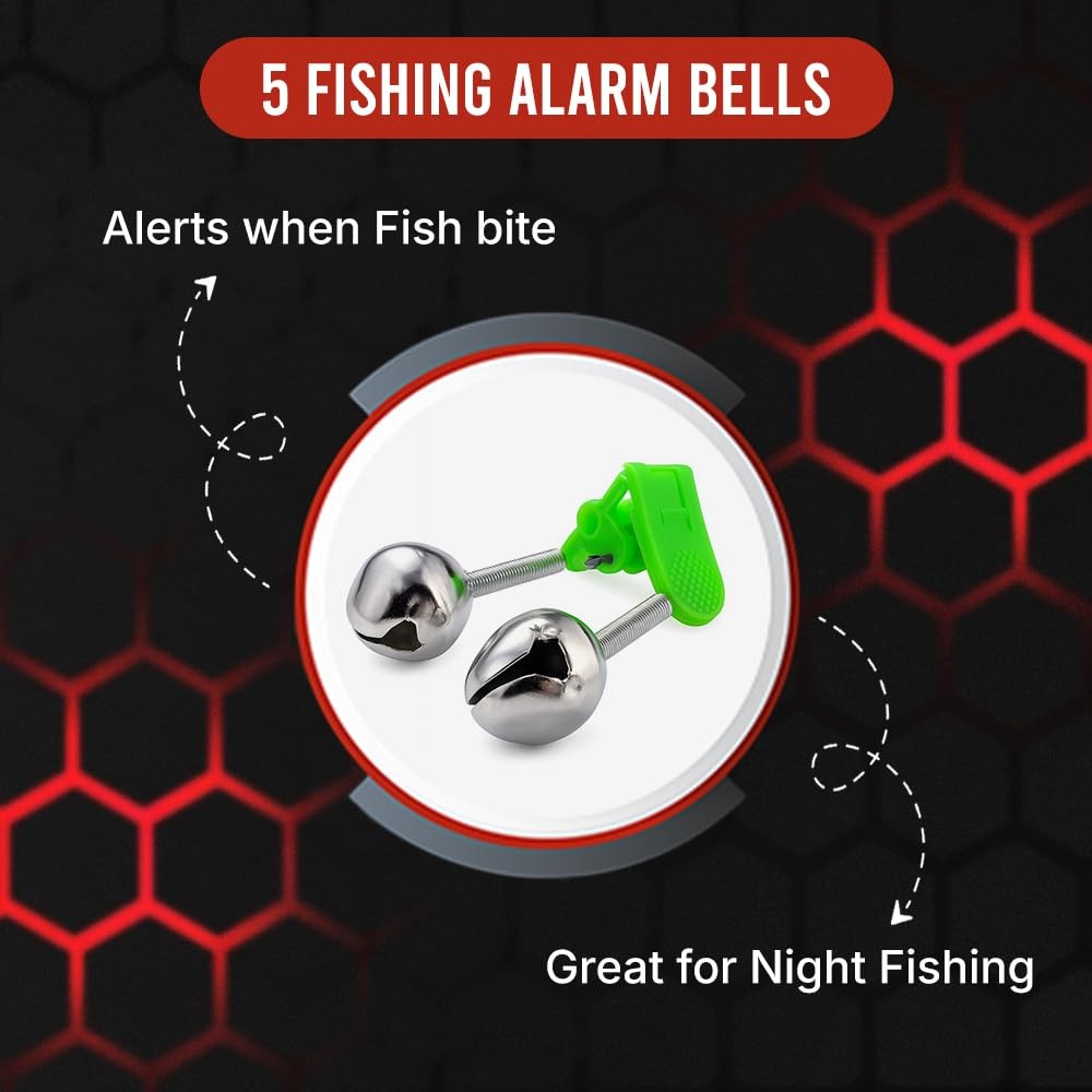 Fishing Bells for Rods Green and Silver