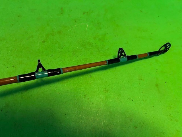 CUSTOM BUILT CALSTAR 6 FOOT 7 INCH 50 TO 100 POUND CLASS RAIL ROD FISHING ROD