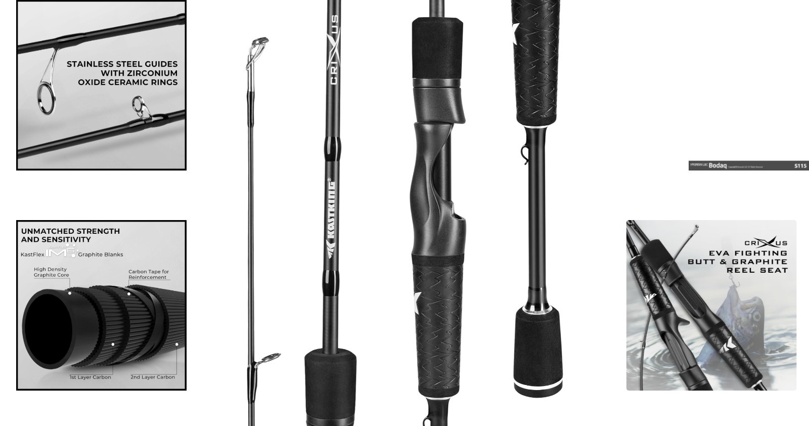 IM6 Graphite Crixus Fishing Rod 66-Inch – Lightweight & Fast Action Performance