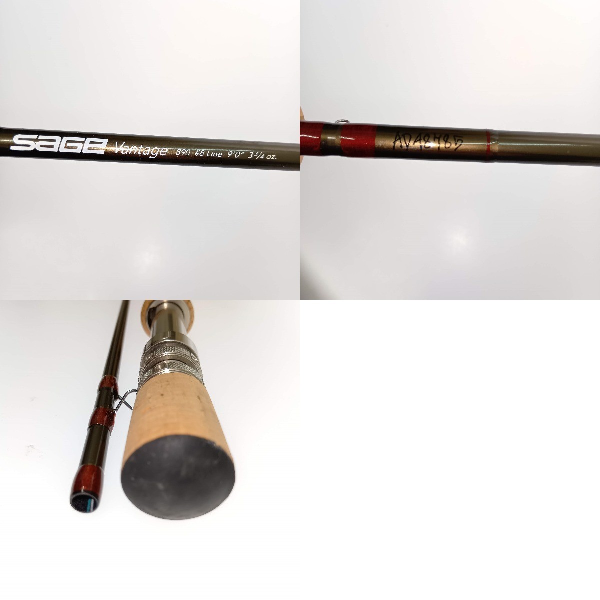Sage Vantage 890 Fly Rod 9’0″ 8lb Line Weight 3 3/4oz with Case AD48H85