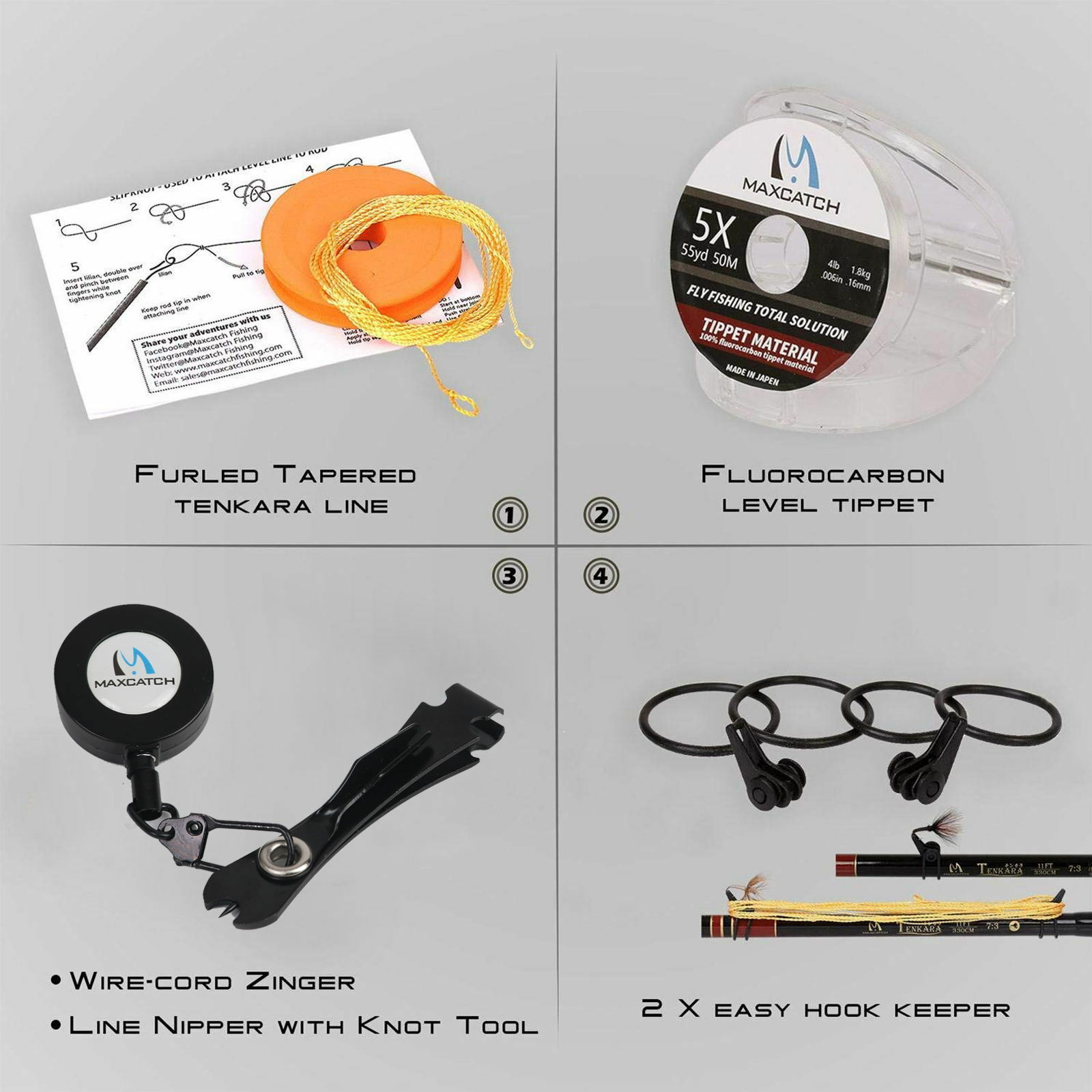 Maxcatch Tenkara Rod Combo Complete Kit 10/11/12/13ft 7:3 Action Fly Fishing Rod