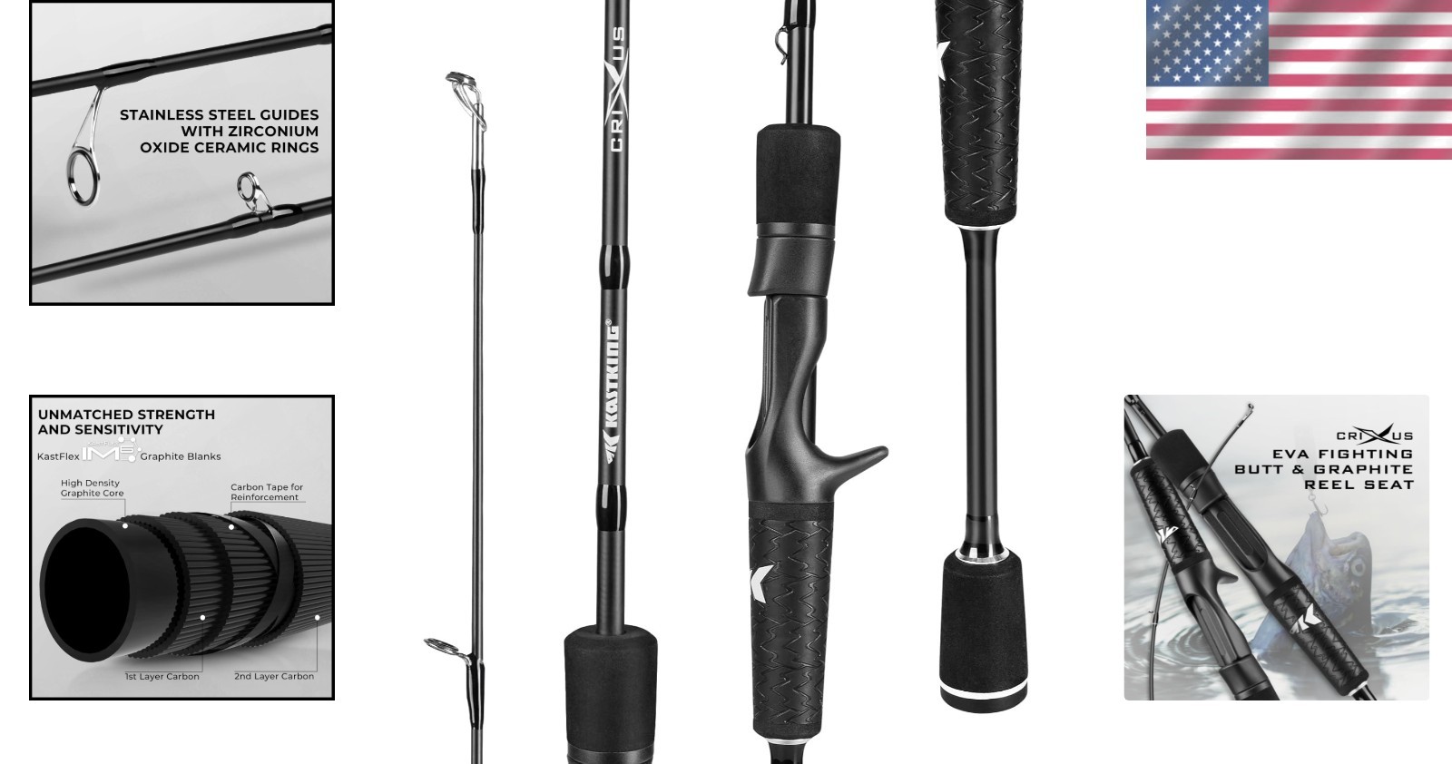 Crixus IM6 Graphite Spinning Rod – Fast Action