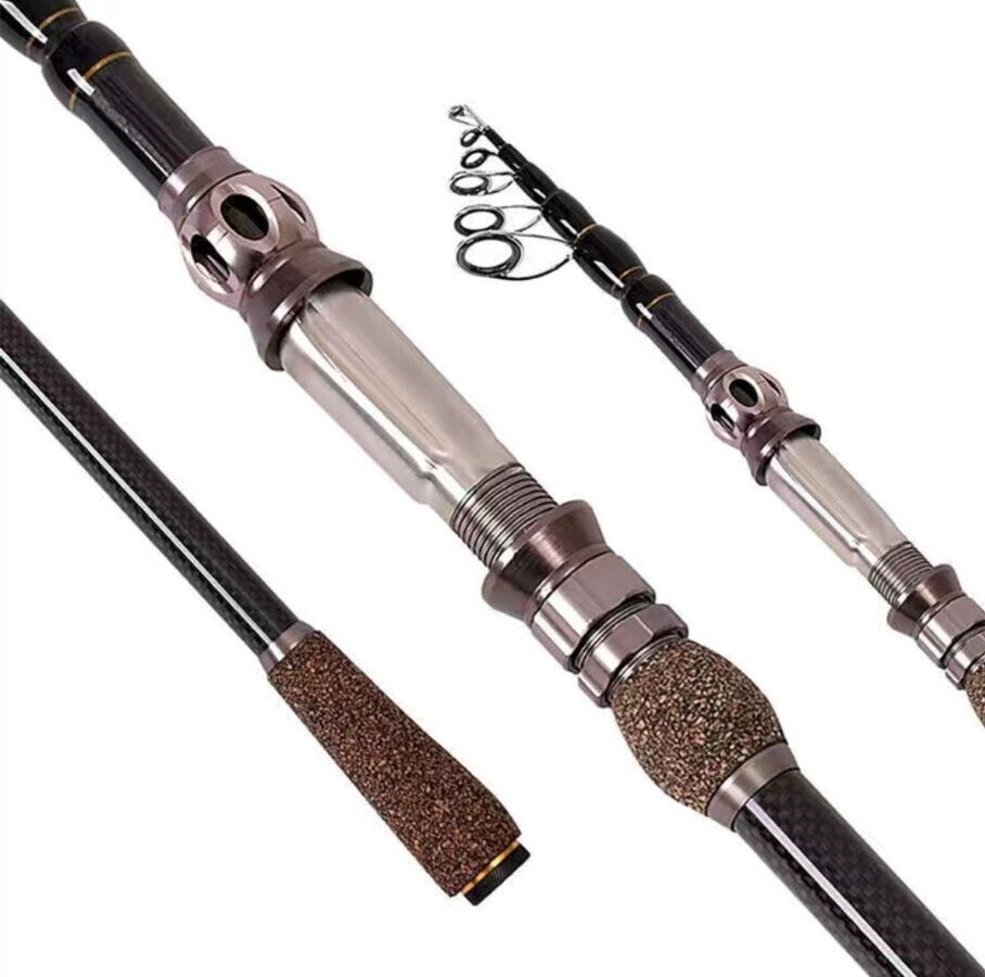 Carbon Telescopic Rock Fishing Rod 1.8m 2.1m 2.4m 2.7m Carbon Fiber Spinning Rod