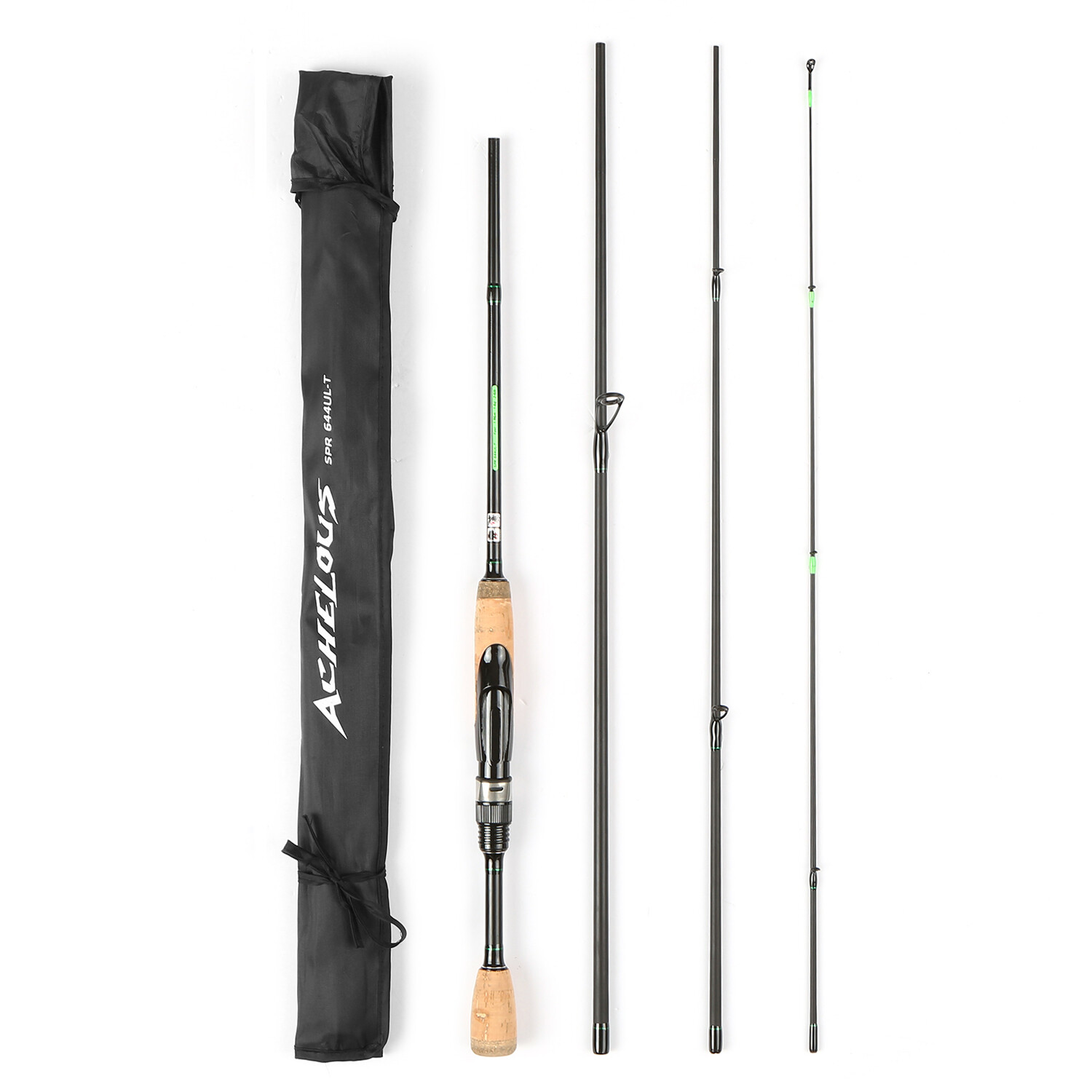 ACHELOUS 1.96m Portable Spinning Fishing Rod Carbon Fiber 4 Pieces Fishing Pole