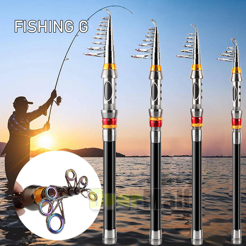Carbon Fiber Telescopic Fishing Rod 3.6m Retractable Folding Poles for Saltwater