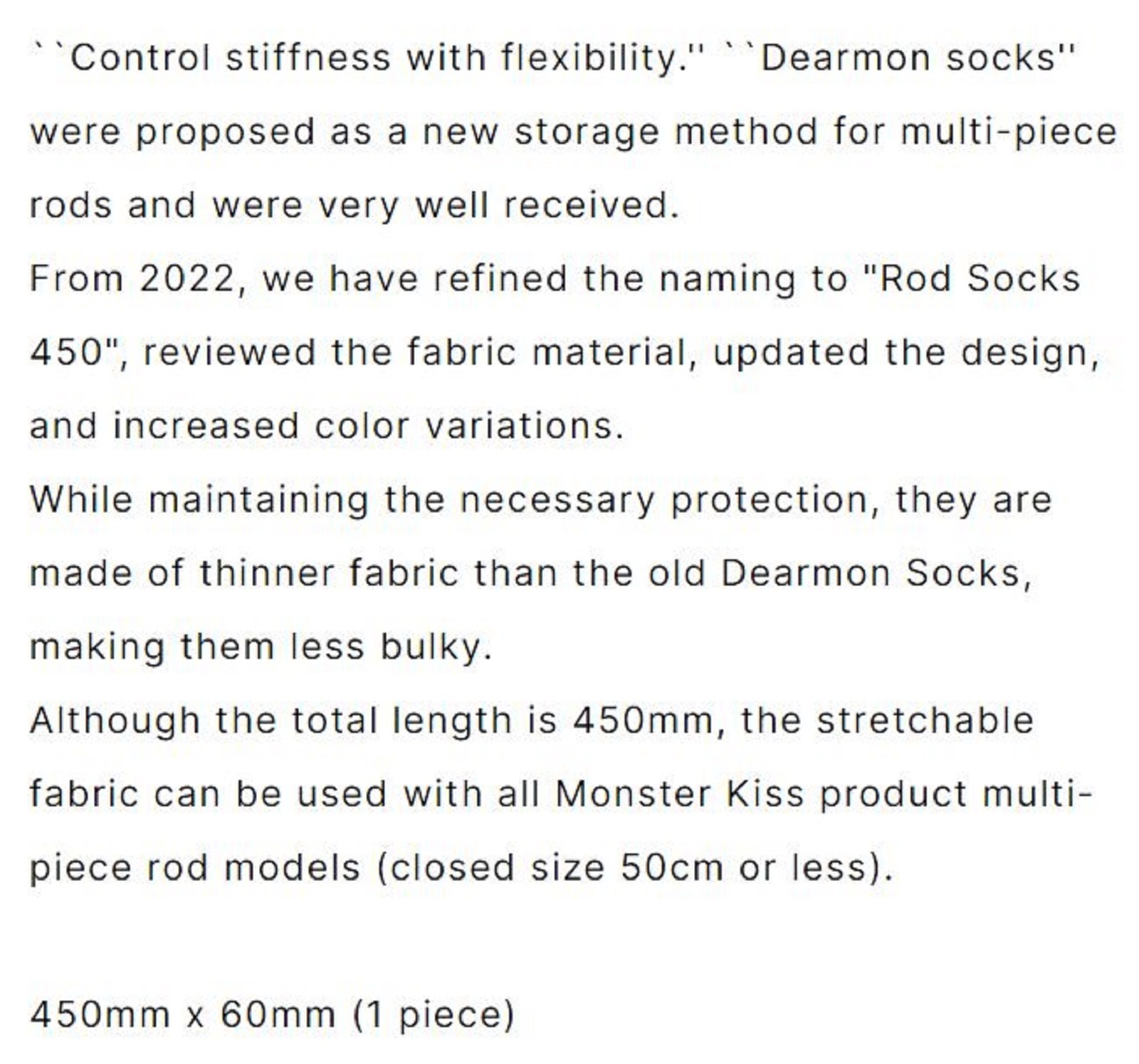 Monster Kiss Rod Sock Cover 450 x 60mm Black Red (1465)