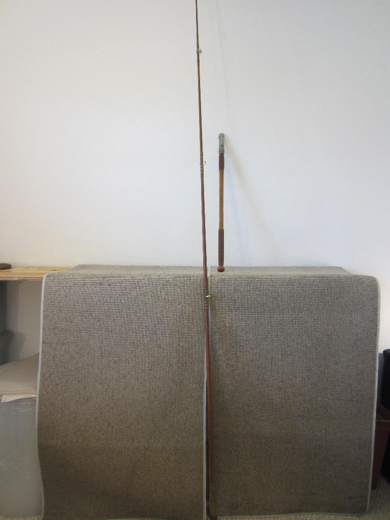 VINTAGE, WOODEN, 2PC, SALT WATER, FISHING ROD