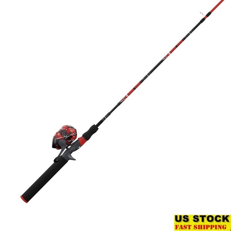 SPLASH Spincast Reel Rod Combo 6ft Medium Power Fishing Gear Bass Trout Catfish