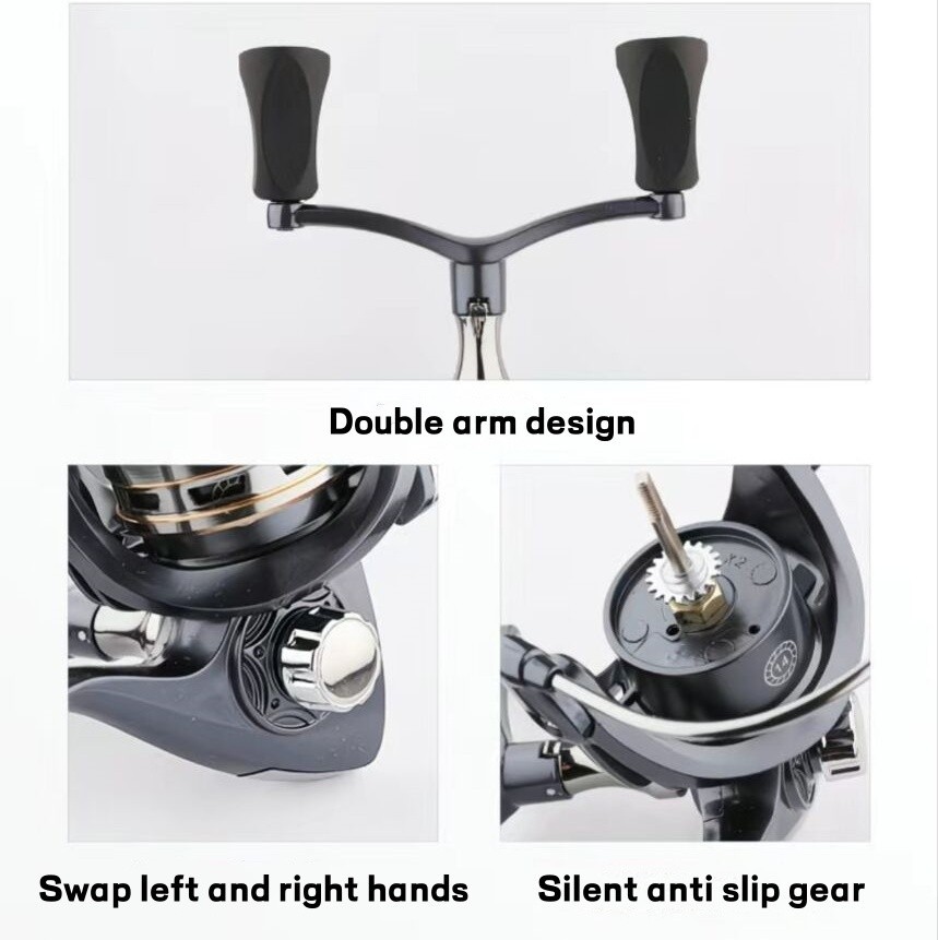 Fishing Rod Reel Combo Carbon Fiber Spinning Rod and 5.2:1 Gear Ratio Bait Reel
