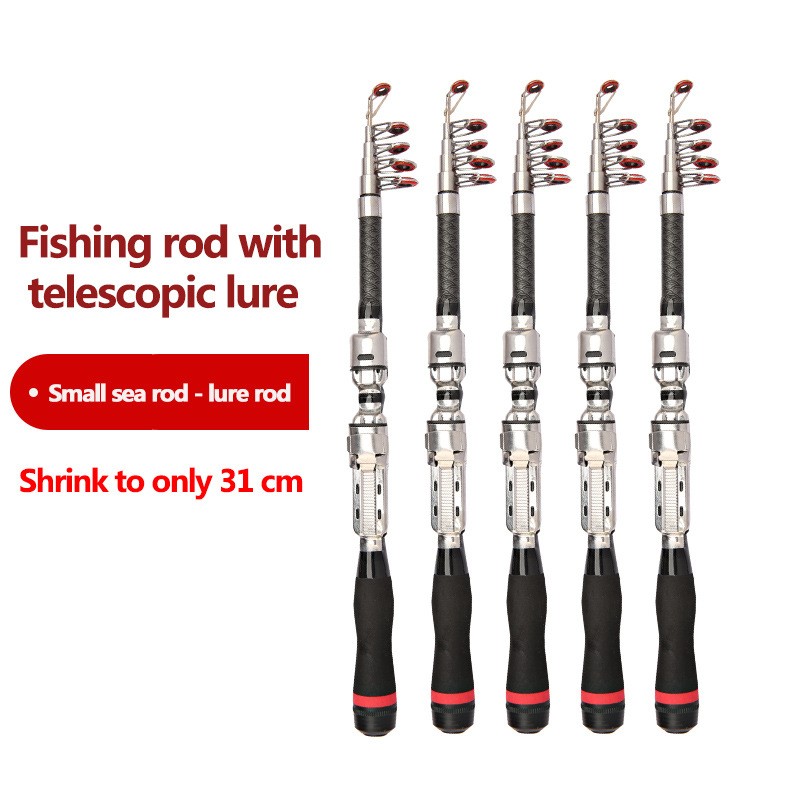 1.0m-2.3m Super Short Telescopic Fishing Rod Portable Lightweight Fishing Rod