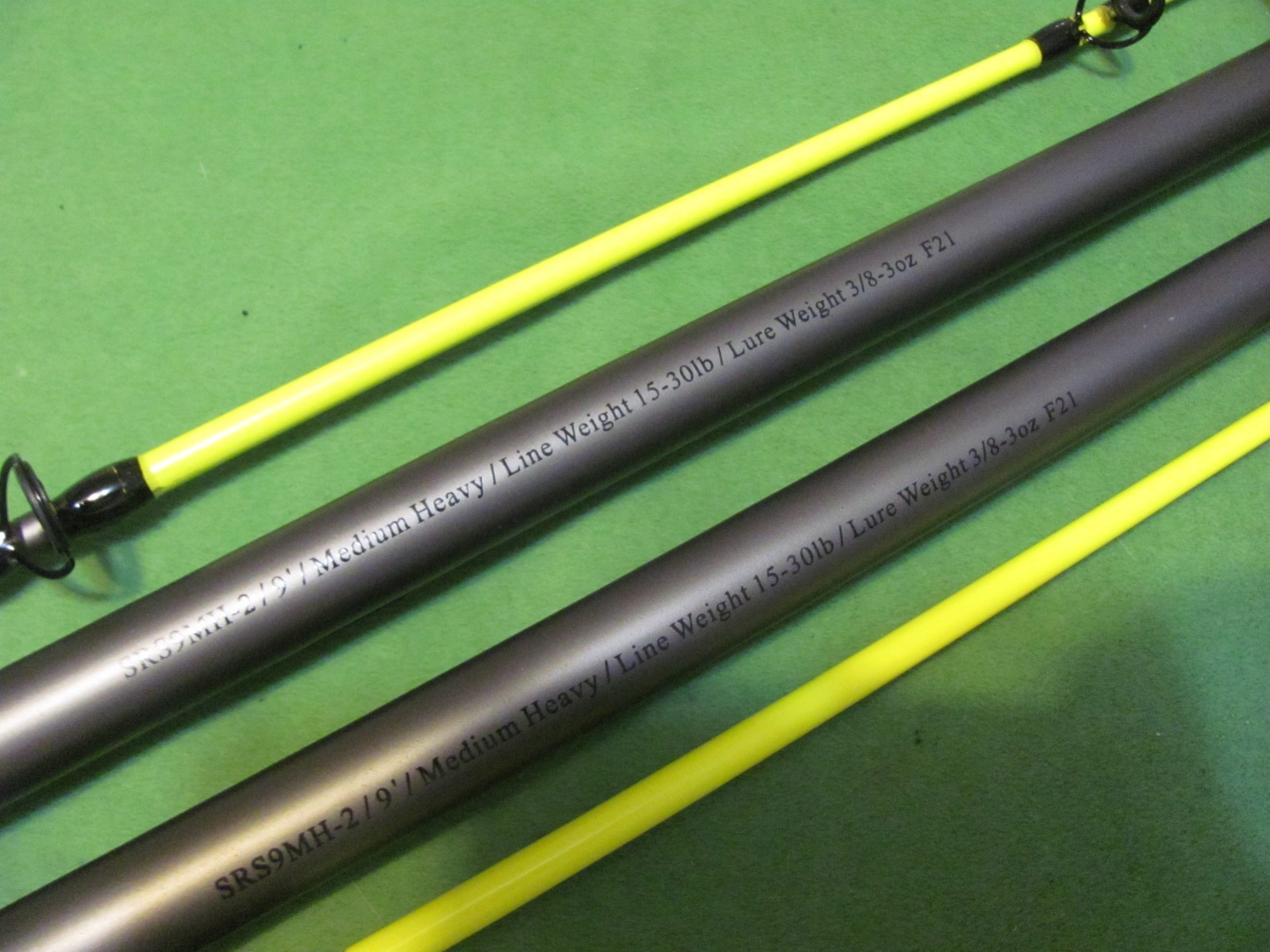 Lot of 2 Danco Max Kat 9′ 0″ Medium Heavy Action Spinning 2-Piece Surf Rods.