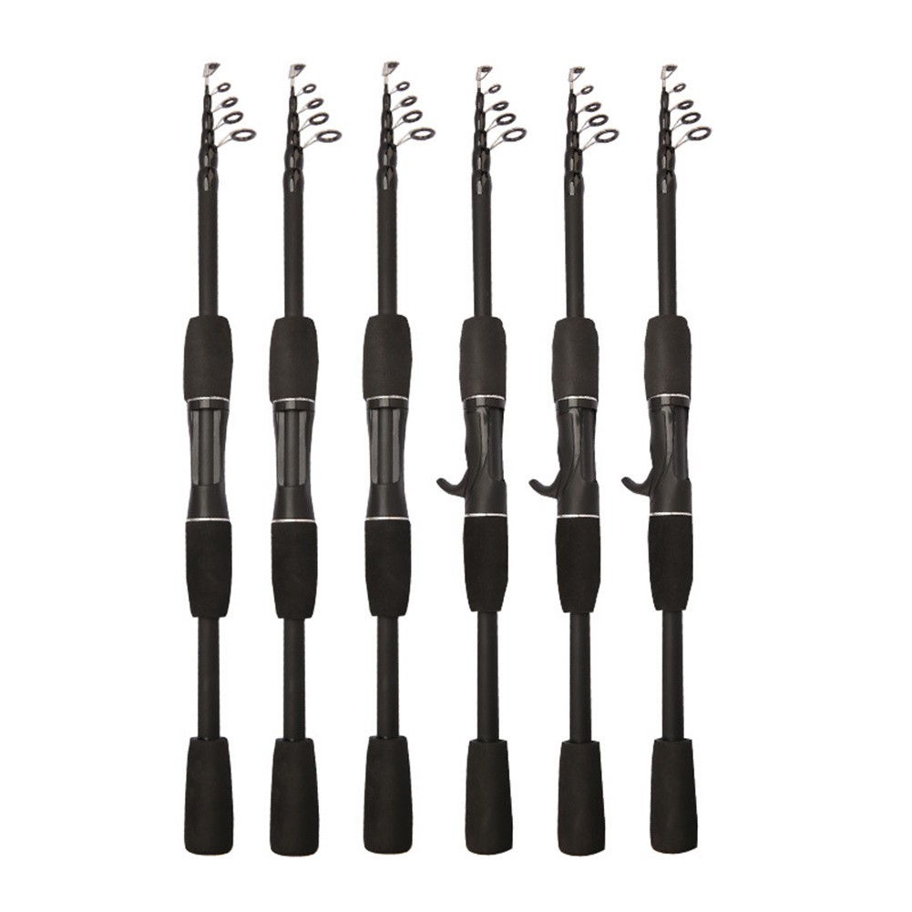 Telescopic Fishing Rod 1 5m 2 1m Carbon Fiber Baitcast Straight Handle