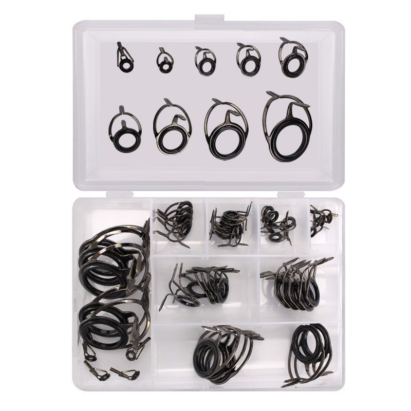 Premium Ceramic Fishing Rod Guide Rings with 40/45Pcs Repair Kit and Box