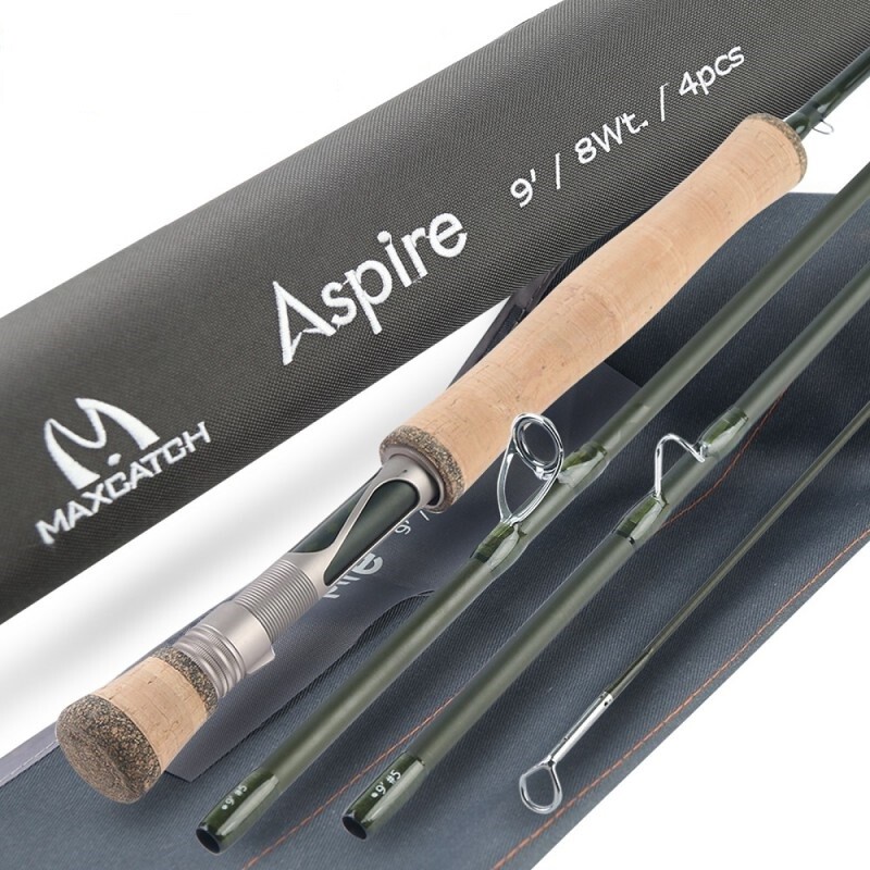Aspire 5/6/8wt Fly Fishing Rod 9FT Fast Action 40T Carbon with Cordura Tube