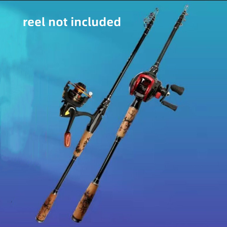 1.8M-2.4M Telescopic Fishing Rods Carbon Spinning Casting Rods Fishing Pole Bait