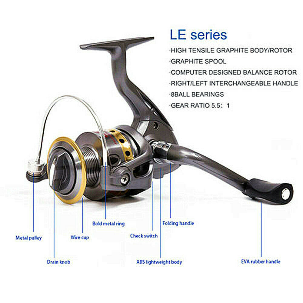 Telescopic Fishing Rod Spinning Reel Combo Sea Saltwater Fishing Lures Baits Bag