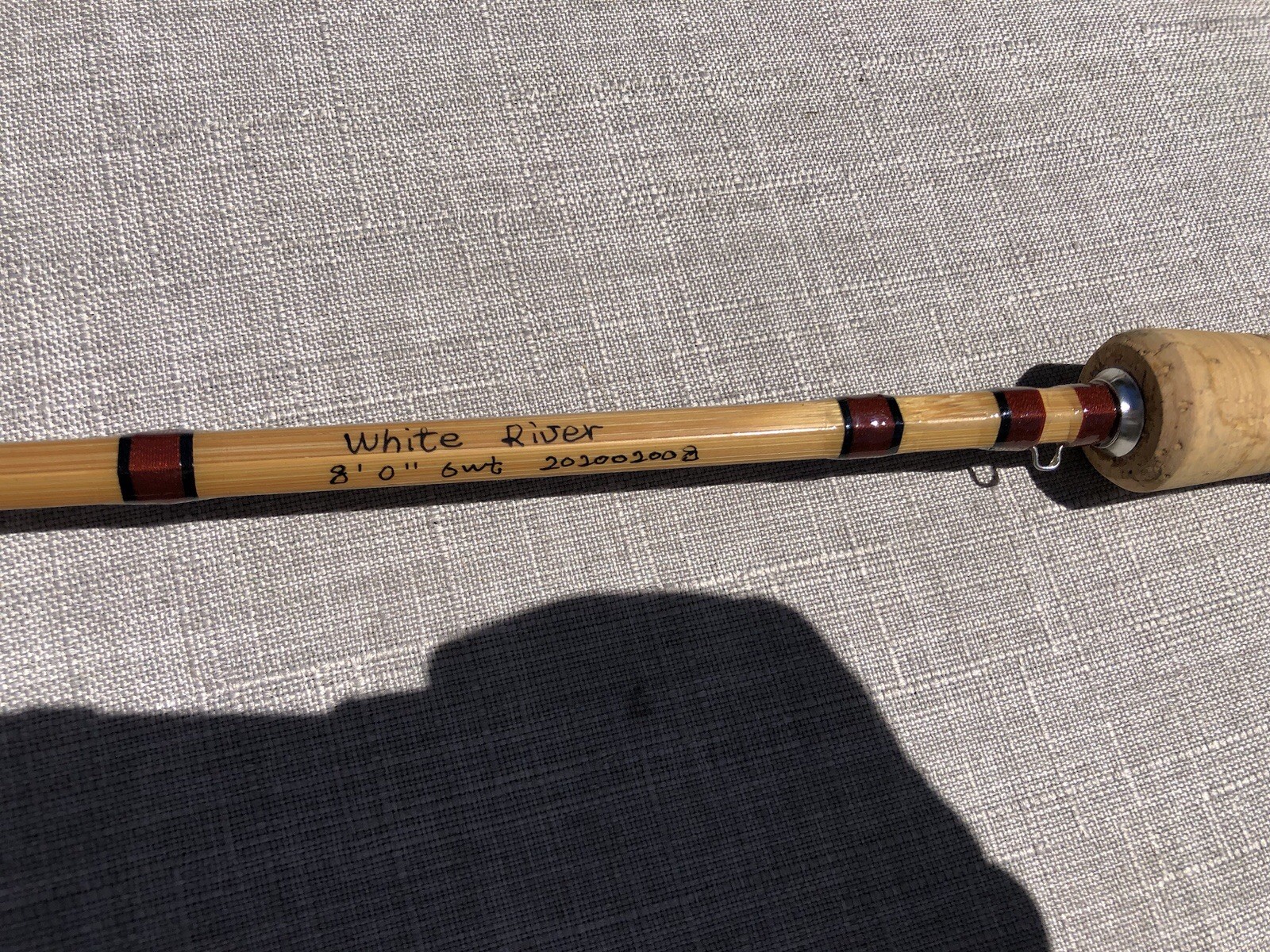 White River 6wt 8ft fly rod. Two piece with extra tip.