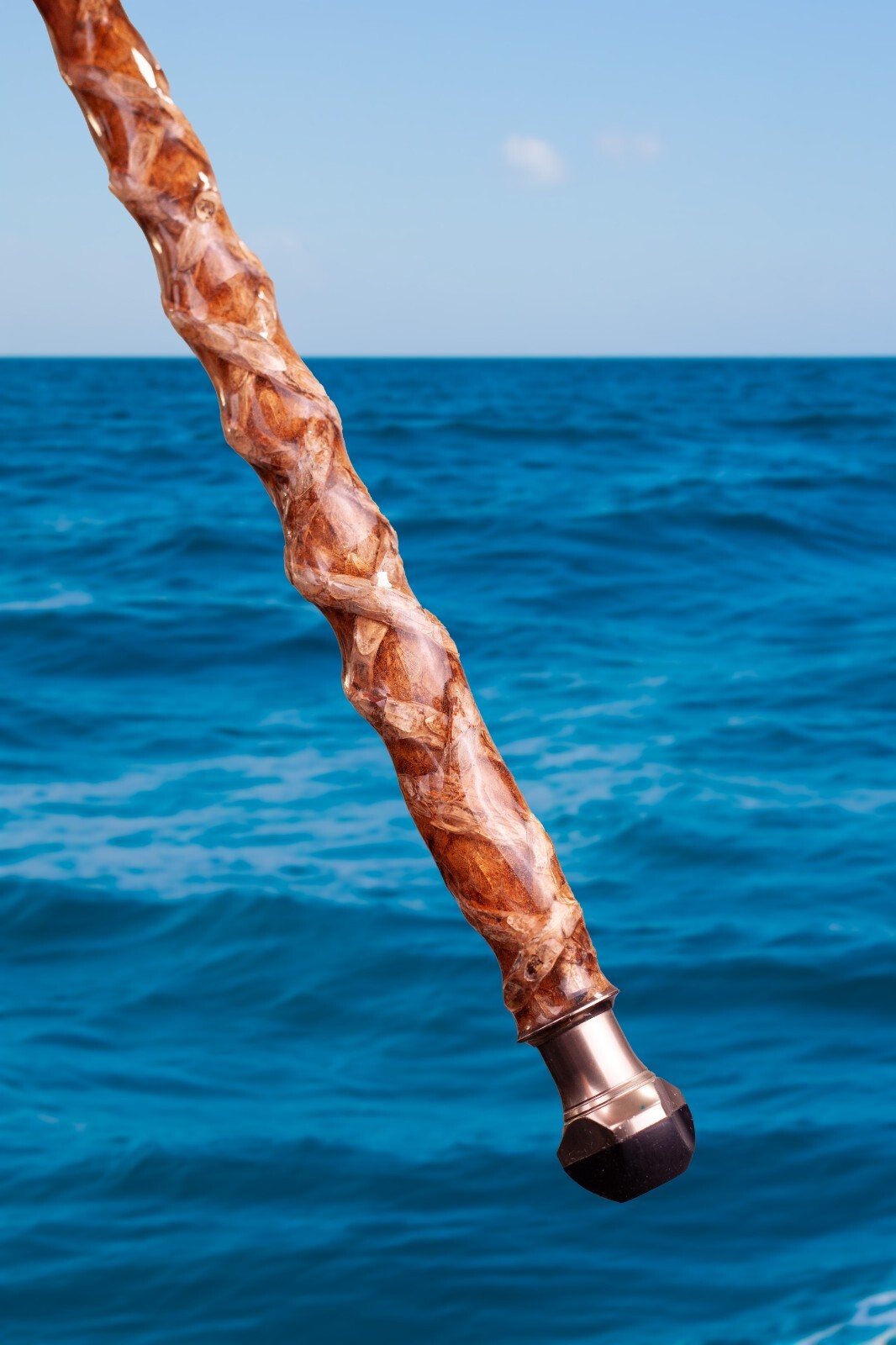 Custom Rattlesnake Fishing Rod Real Rattlesnake Skin Grips with or without Fangs