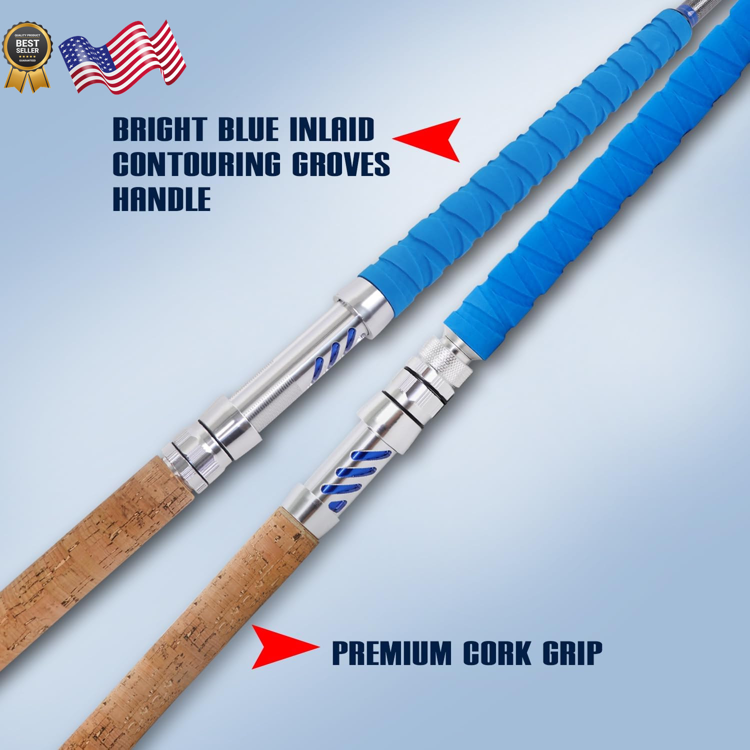 Fiblink Saltwater Fishing Rod Heavy Duty Trolling Rod Conventional Boat Stand