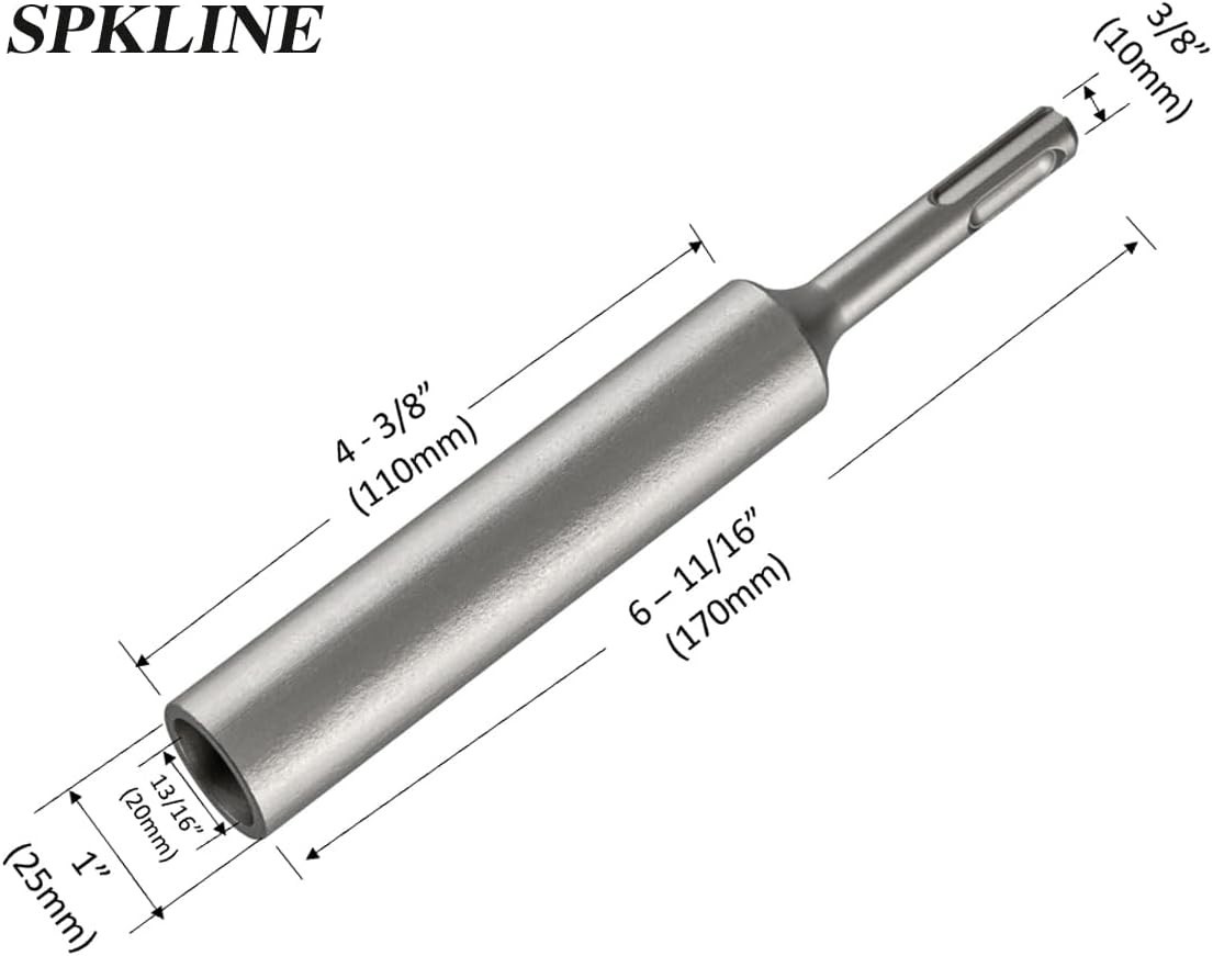 Industrial Grade Ground Rod Driver 6 69 Inch Length for SDS Plus Rotary Hammers