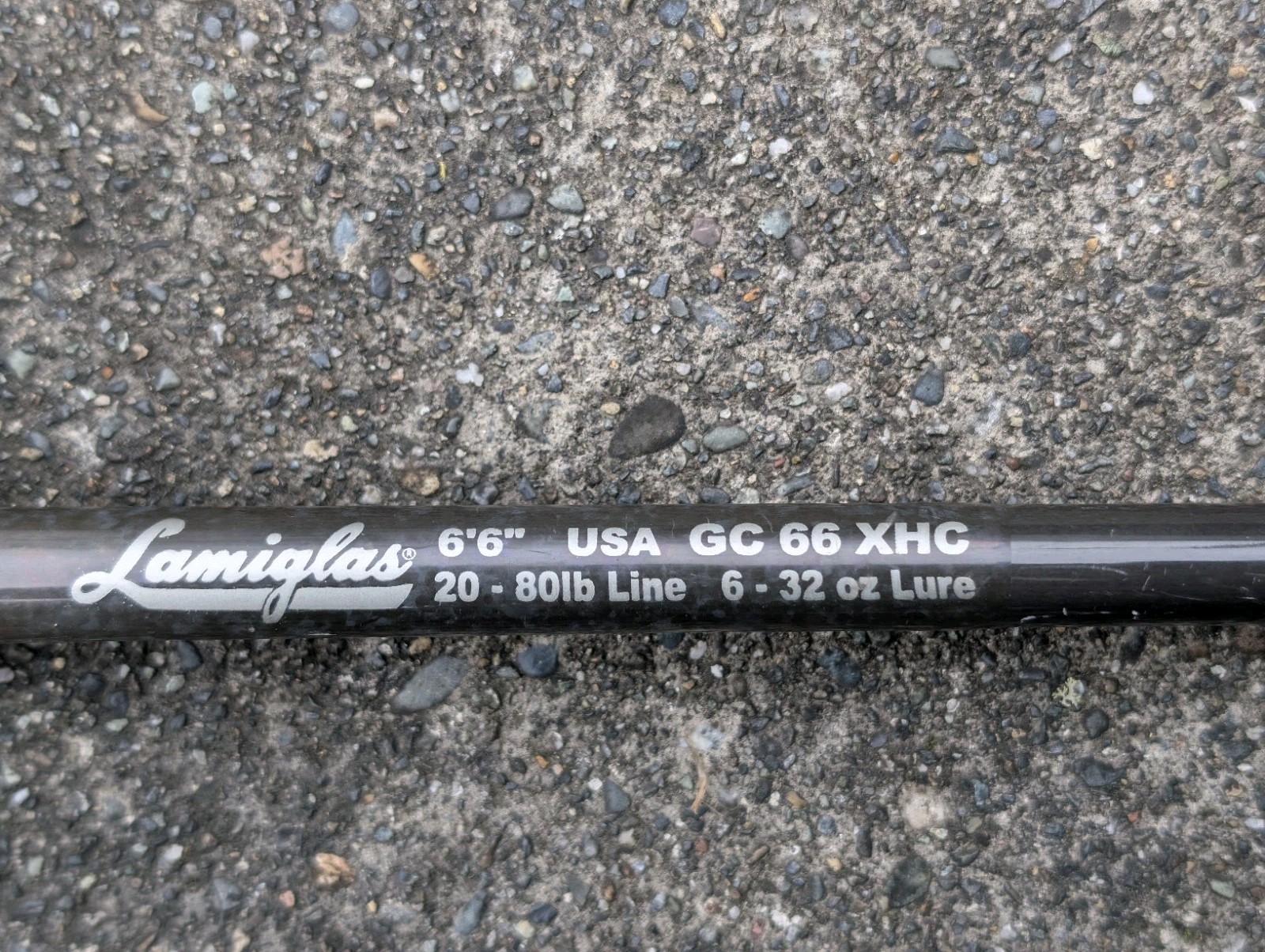 Vintage Lamiglas 6’6″ GC66XHC 20-80 lb Fuji DPS Foam Handle