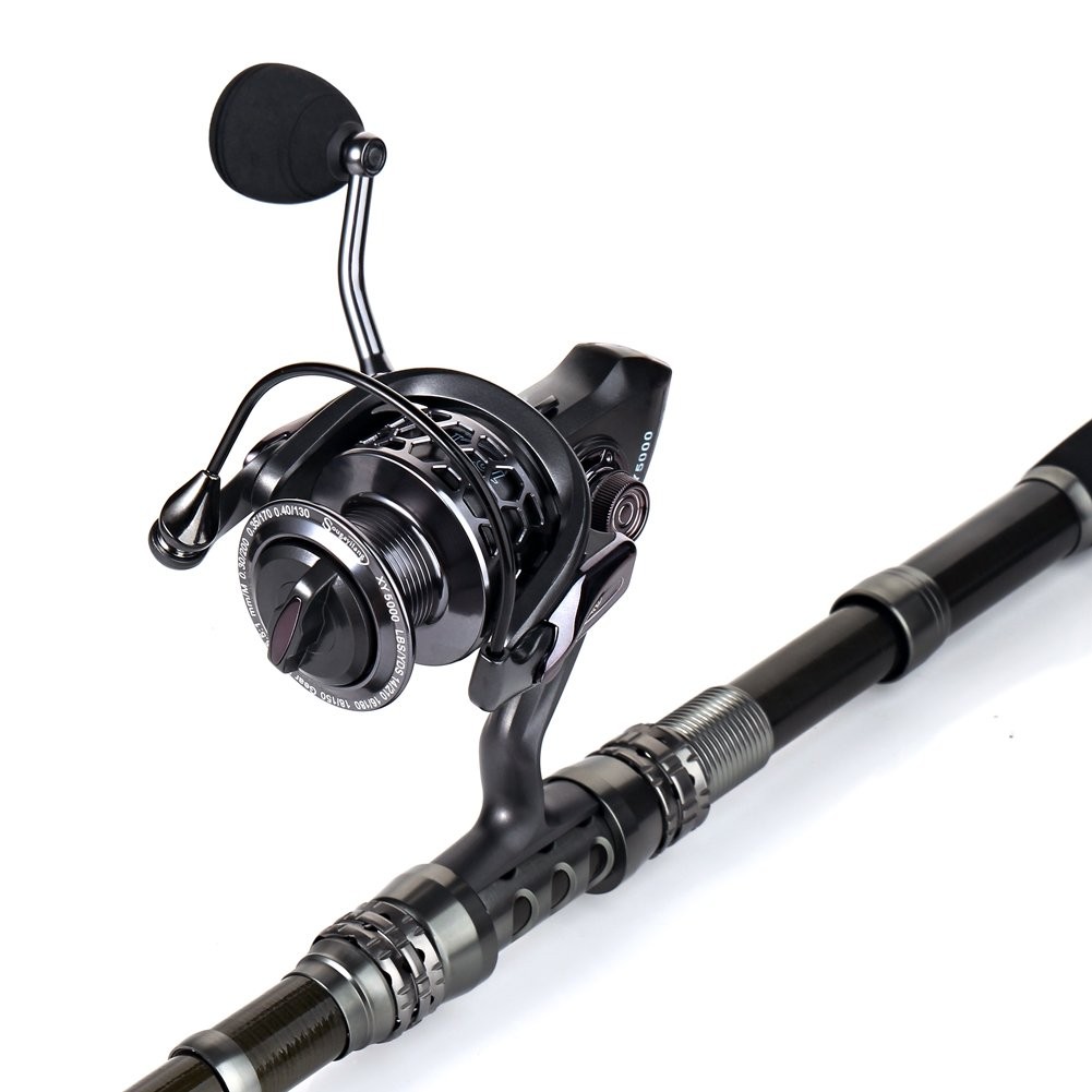 Sougayilang Telescopic Fishing Rod Combo Spincast Reel Travel Bag Lures Line