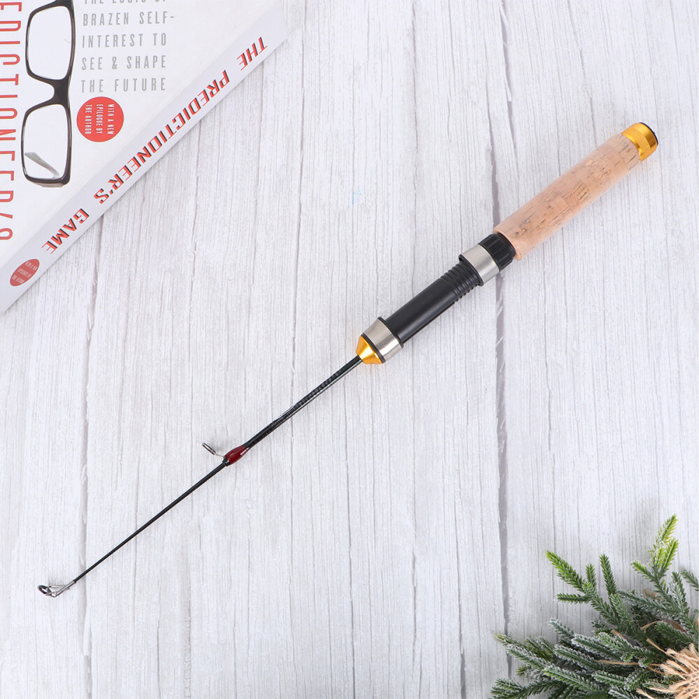 60cm Telescopic Carbon Mini Ice Fishing Rod Pole Winter Fishing Tackle Tool