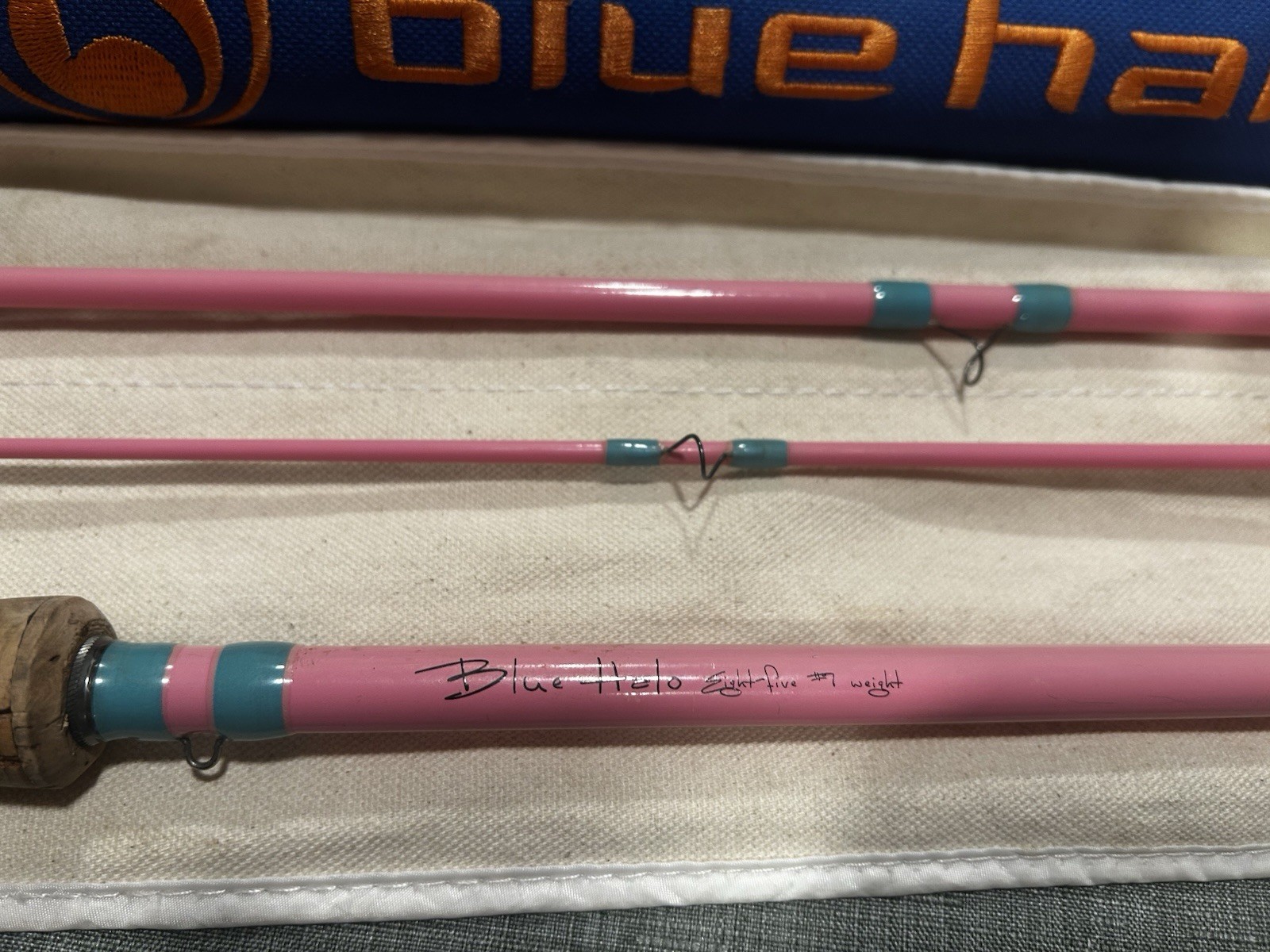 Blue Halo 7’9″ 7 wt Pink Fly Fishing Rod with Tube for Trout