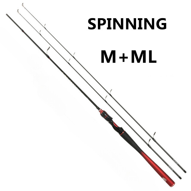 1.8M Lure Casting Spinning Fishing Rod 30T Carbon Fiber 3 Sections Bait 4-25g
