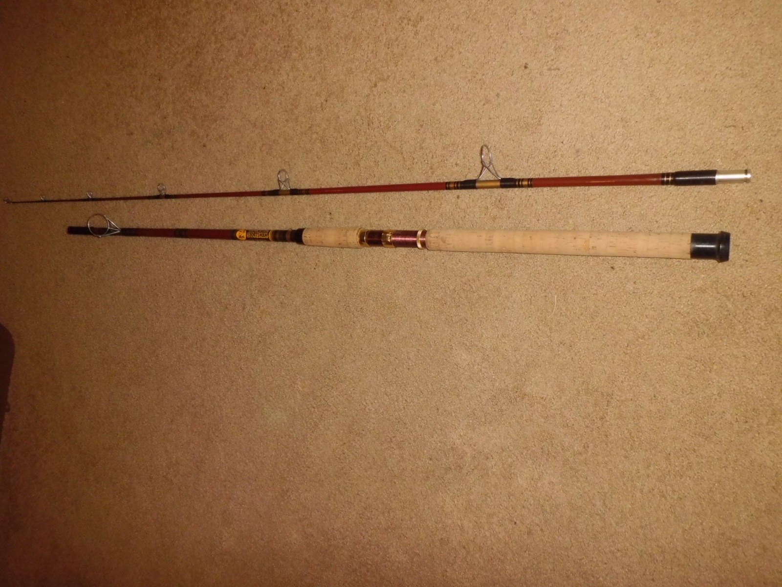 Vintage SPORTSMAN Custom Deluxe Spinning Surf 10′ Rod made USA- 15-25 lb