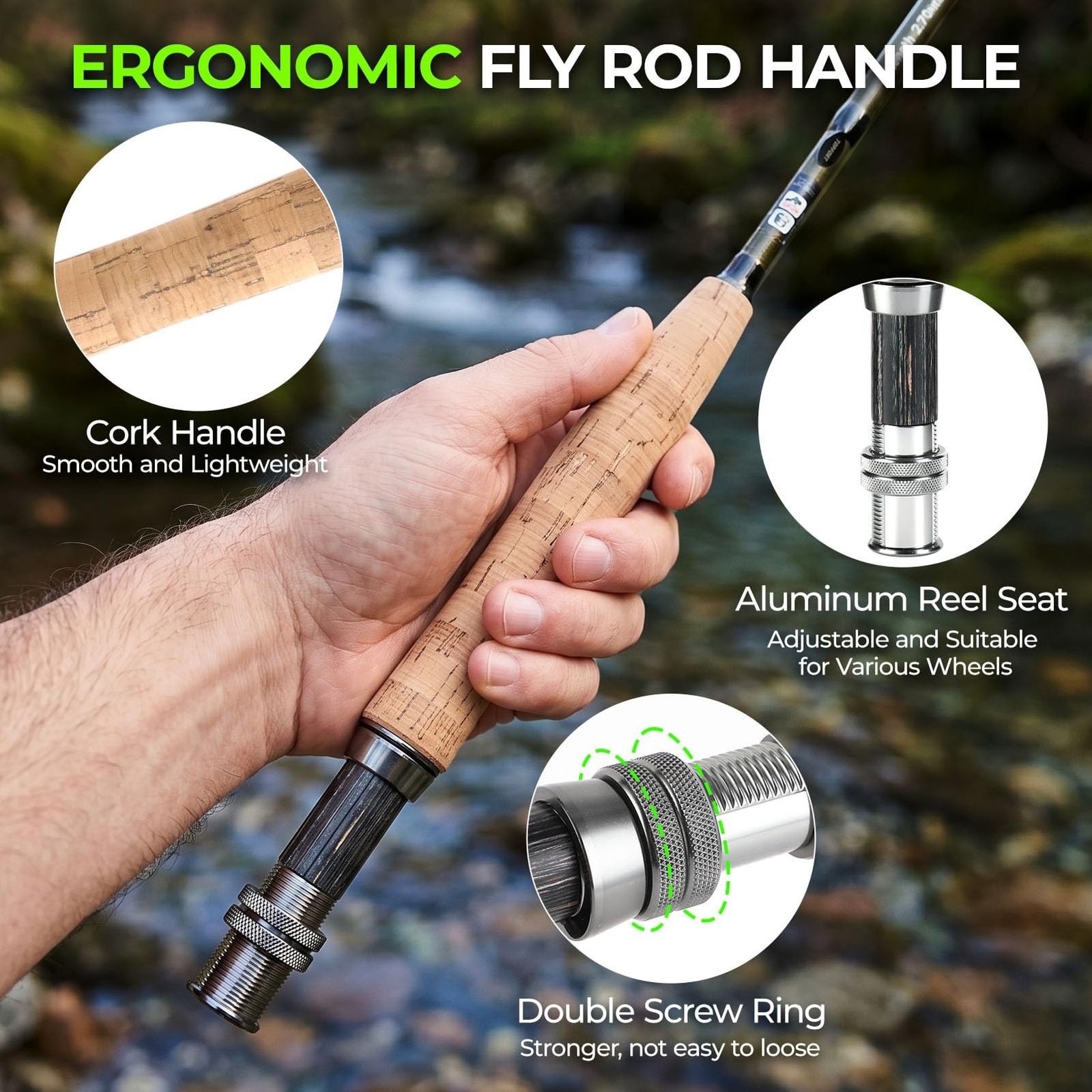 TOPFORT Fly Fishing Rod and Reel Combo Starter Kit, 4 Piece Lightweight Ultra…