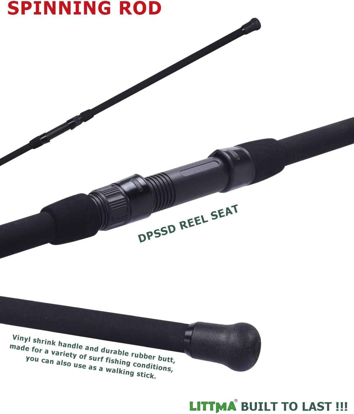 Surf Spinning Rod – 9/10/11/12Ft Graphite Saltwater Fishing Rod with Durable Sta