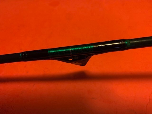 CUSTOM BUILT GREEN GRAPHITE COMPOSITE 7 FOOT 1 INCH 10 TO 25# CONVENTIONAL ROD