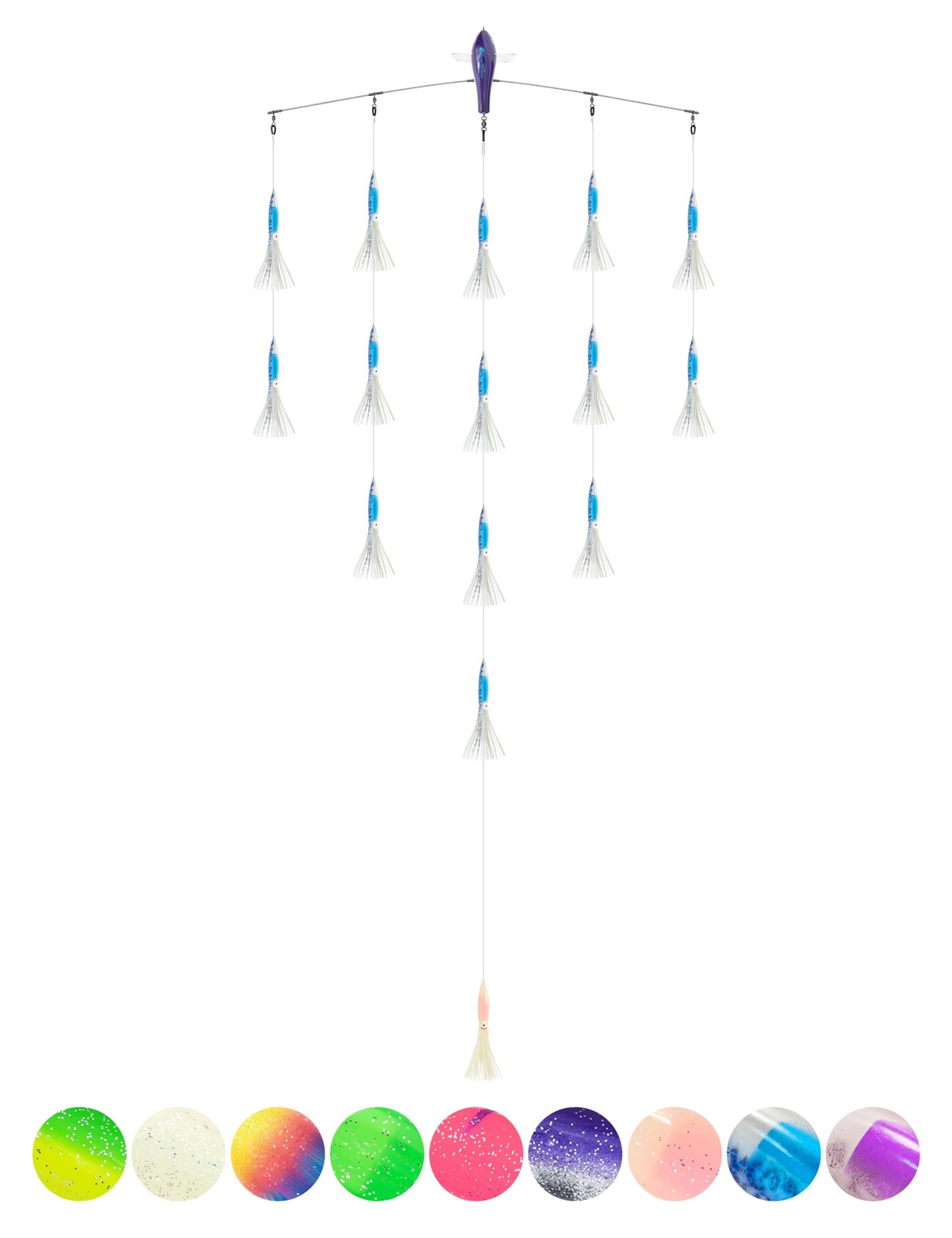 BLUEWING 36″ Upgraded Fishing Spreader Bar Splasher Offshore Trolling Spreade…