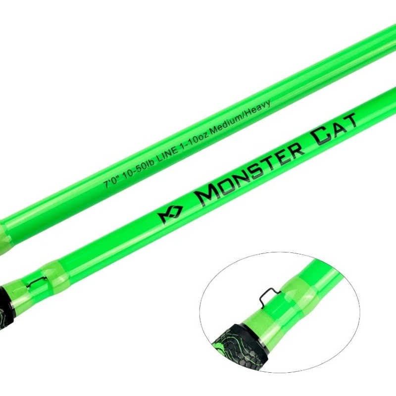 Monster Catfish Casting Rod, 7′ MH Glow-in-Dark 1-Piece, 10-50lb line