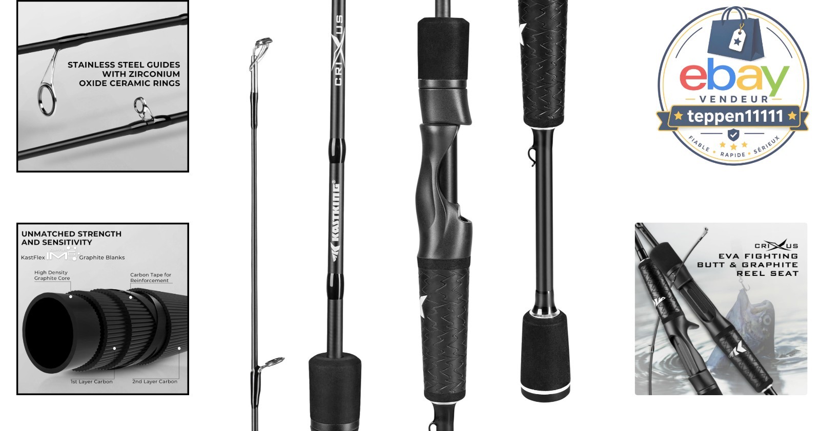 Fishing Rod 72 Inch IM6 Graphite Spinning Casting Light Medium Fast