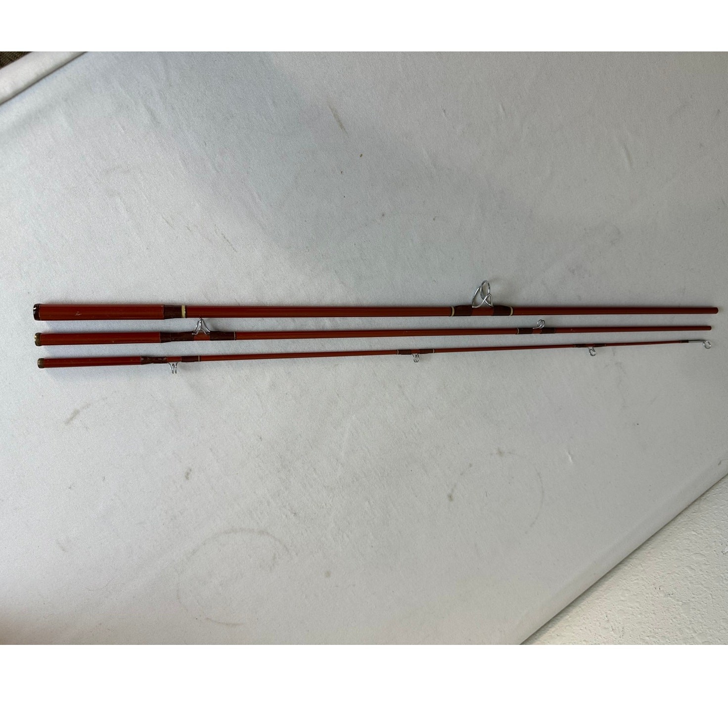 Vintage 1980s H.L. Leonard LFS470 7′ Fiberglass Spinning Fishing Rod #6 4Pc USA